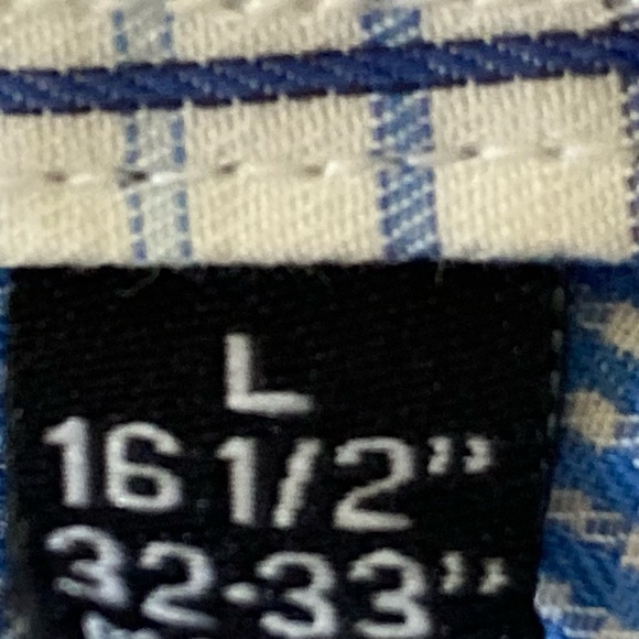 Blue & White Slim Fit Dress Shirt - Picture 3 of 3